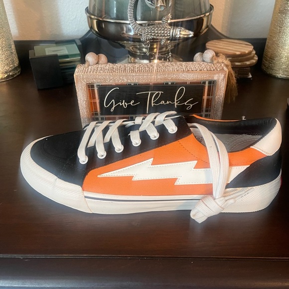 Vans Men's Orange and Black Athletic Shoes - Picture 2 of 6